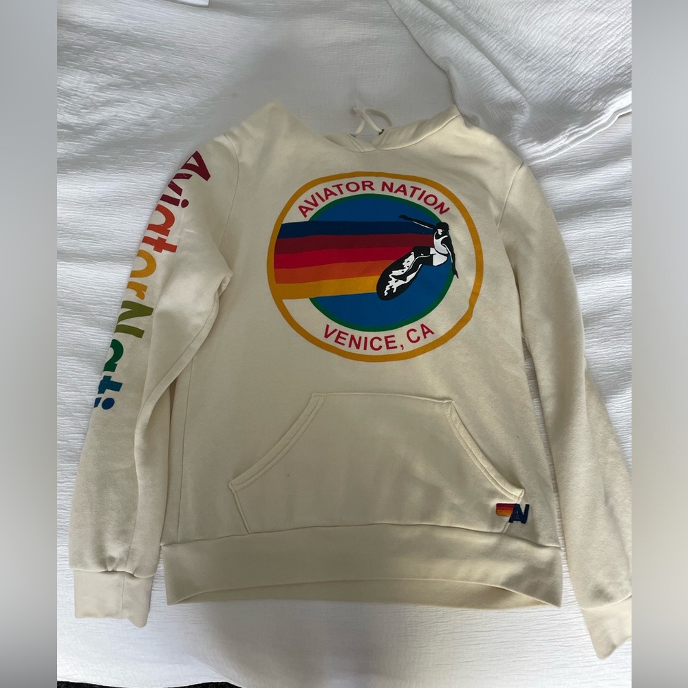 Aviator Nation Relaxed pullover in vintage white